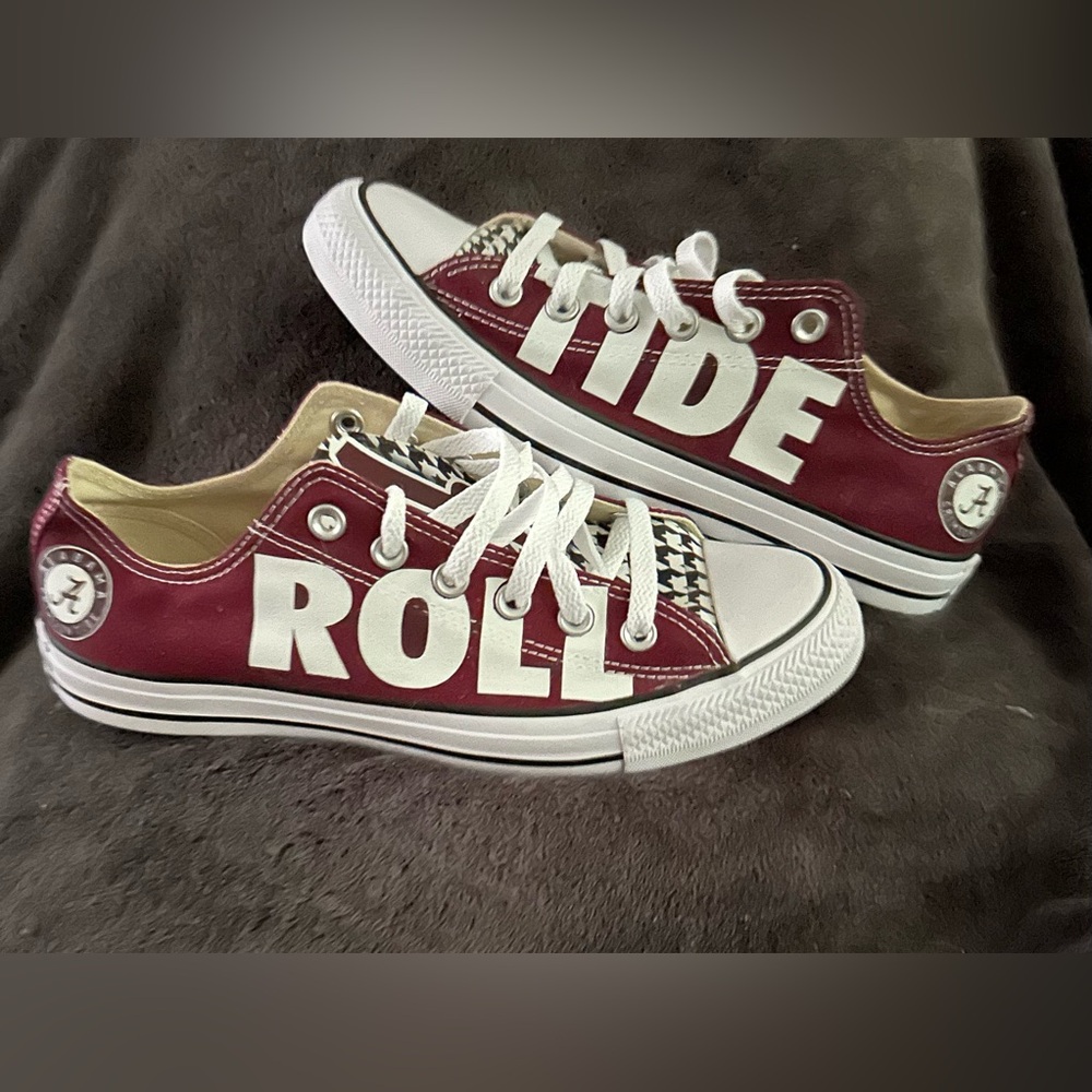 Converse Chuck Taylor Alabama Crimson and White Sneakers